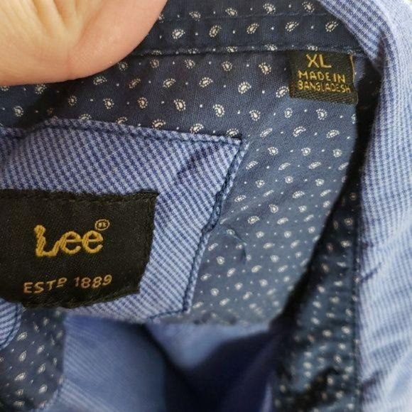 Lee button down casual XL mens‎ blue shirt - Picture 7 of 8